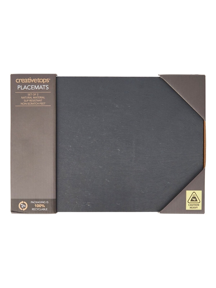 Set of 2 Black Slate Placemats - Image 3 of 3