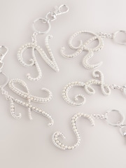 Silver Tone Pearl Effect Initial Keyring - Image 1 of 19