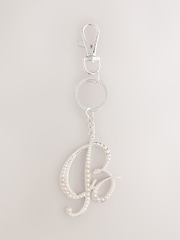Silver Tone Pearl Effect Initial Keyring - Image 12 of 19