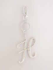 Silver Tone Pearl Effect Initial Keyring - Image 13 of 19