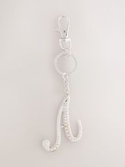 Silver Tone Pearl Effect Initial Keyring - Image 14 of 19