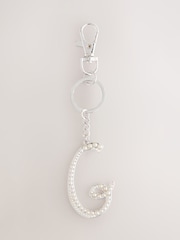 Silver Tone Pearl Effect Initial Keyring - Image 16 of 19