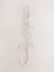 Silver Tone Pearl Effect Initial Keyring - Image 9 of 19