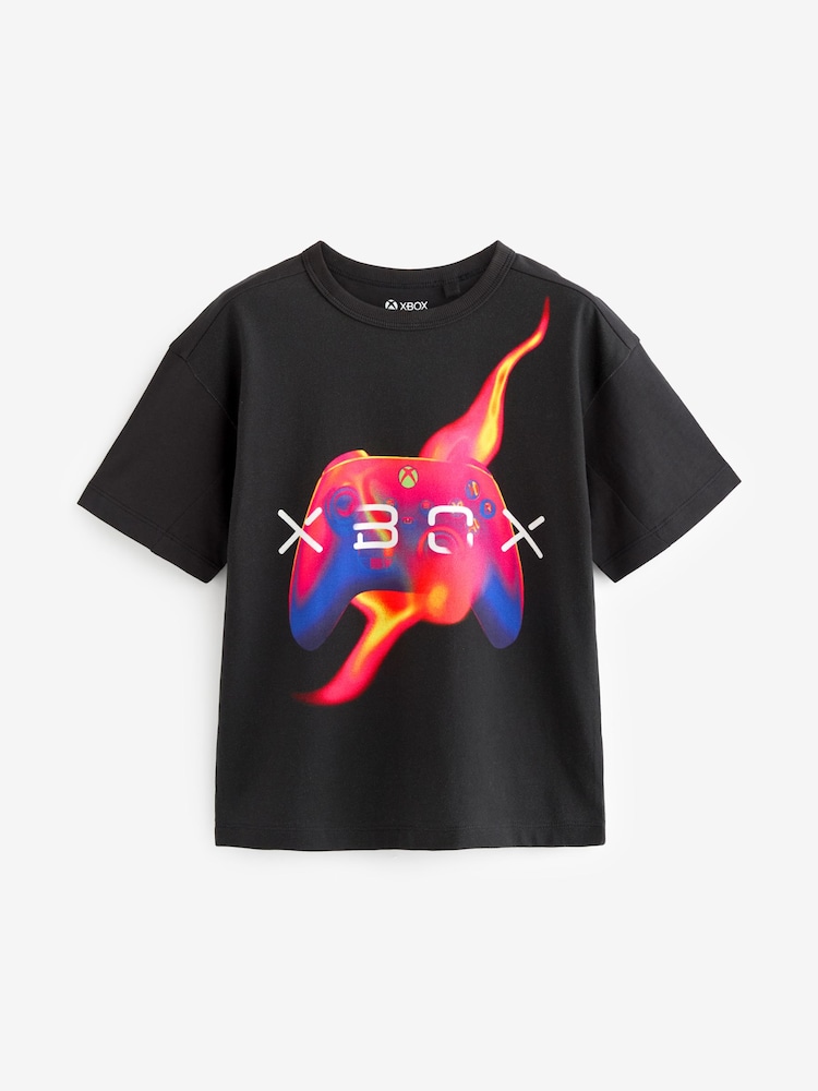 Black Xbox Flame Controller Short Sleeve 100% Cotton T-Shirt (3-16yrs) - Image 1 of 3