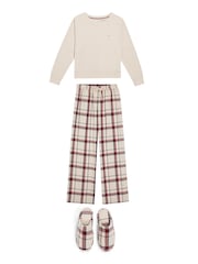 Tommy Hilfiger Cream/Red Logo Lace Cami Pyjamas - Image 1 of 5