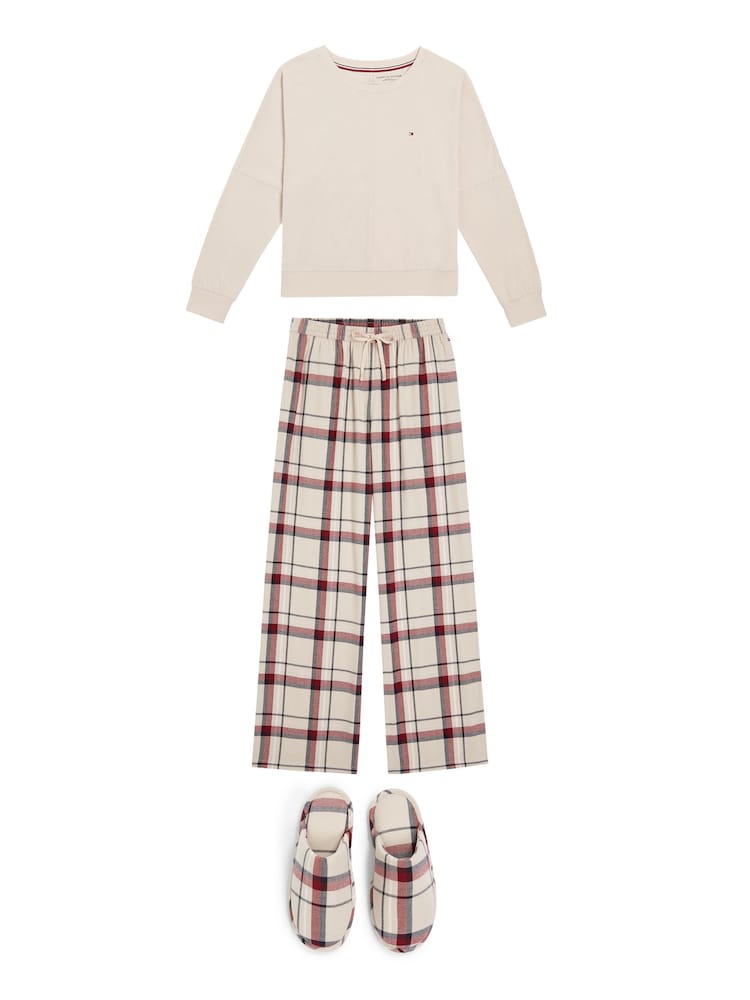 Tommy Hilfiger Cream/Red Logo Lace Cami Pyjamas - Image 1 of 5