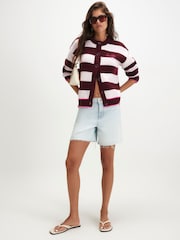 River Island Red Knitted Stripe Happy Cardigan - Image 2 of 4