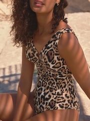 Animal Plunge Shaping Tummy Control Swimsuit - Image 2 of 6