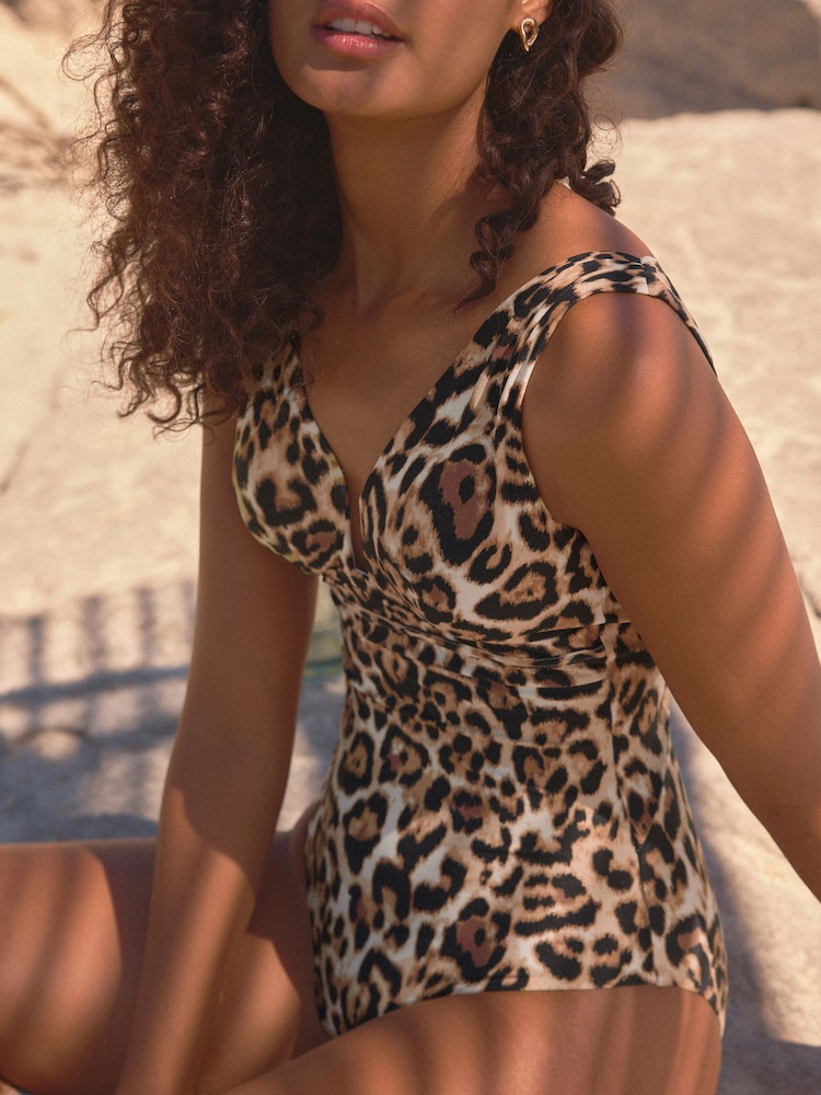 Animal Plunge Shaping Tummy Control Swimsuit - Image 2 of 6