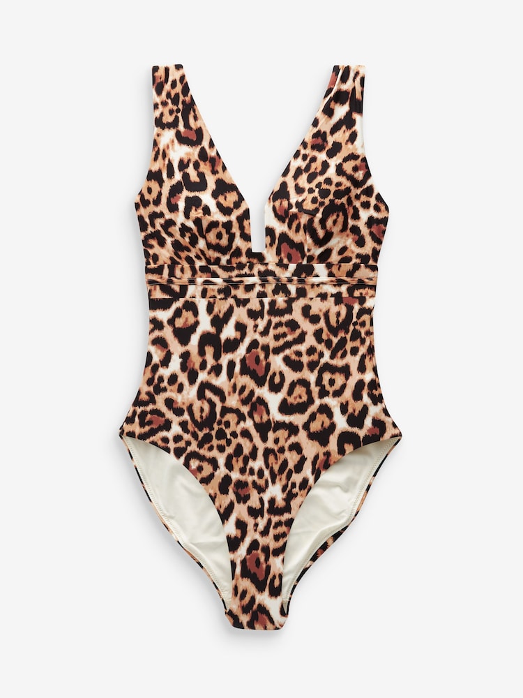 Animal Plunge Shaping Tummy Control Swimsuit - Image 6 of 6