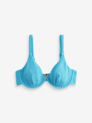Blue Crinkle Non Padded Wired Bikini Top - Image 6 of 6