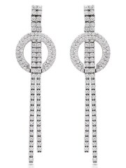 Beaverbrooks Silver Cubic Zirconia Drop Earrings - Image 1 of 2