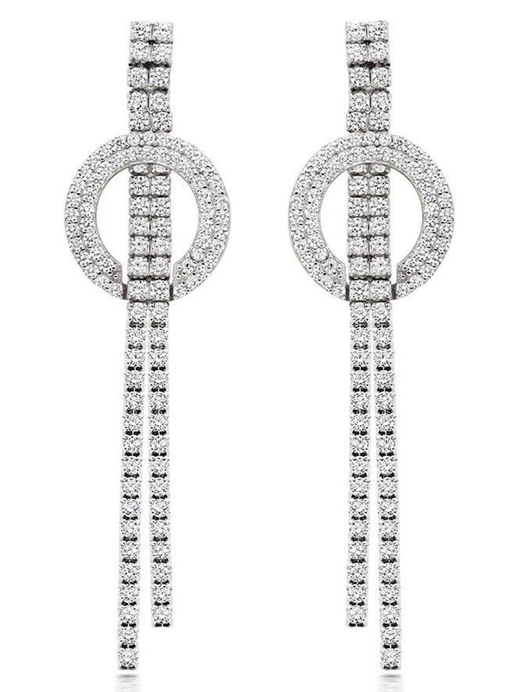 Beaverbrooks Silver Cubic Zirconia Drop Earrings - Image 1 of 2