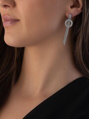 Beaverbrooks Silver Cubic Zirconia Drop Earrings - Image 2 of 2