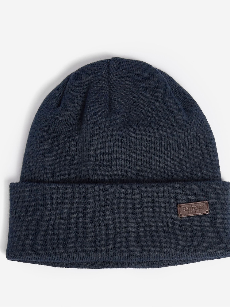 Barbour® Navy Blue Healey Knitted Beanie Hat - Image 1 of 3