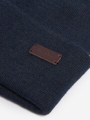 Barbour® Navy Blue Healey Knitted Beanie Hat - Image 3 of 3