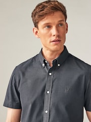 Grey Stretch Oxford Short Sleeve Shirt - Image 4 of 9