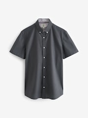 Grey Stretch Oxford Short Sleeve Shirt - Image 7 of 9