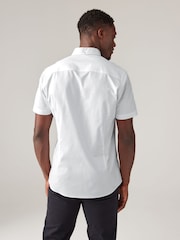 White Stretch Oxford Short Sleeve Shirt - Image 3 of 8