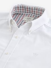 White Stretch Oxford Short Sleeve Shirt - Image 7 of 8