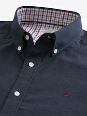 Navy Blue Stretch Oxford Short Sleeve Shirt - Image 5 of 6