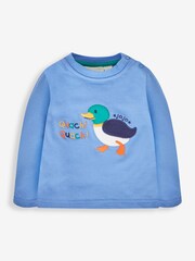 JoJo Maman Bébé Blue 2-Pack Duck Appliqué & Stripe Baby Tops - Image 2 of 5