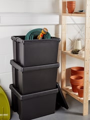 Wham Set of 3 Black Bam 45L Heavy Duty Plastic Boxes With Lid - Image 1 of 2