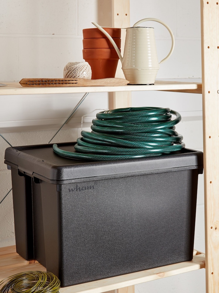 Wham Set of 3 Black Bam 45L Heavy Duty Plastic Boxes With Lid - Image 2 of 2