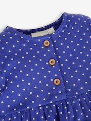 JoJo Maman Bébé Cobalt Blue Dino Appliqué Button Front Dress - Image 5 of 5