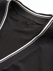Black Premium Long Sleeve Contrast V-Neck Top - Image 7 of 10