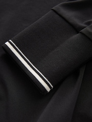 Black Premium Long Sleeve Contrast V-Neck Top - Image 9 of 10