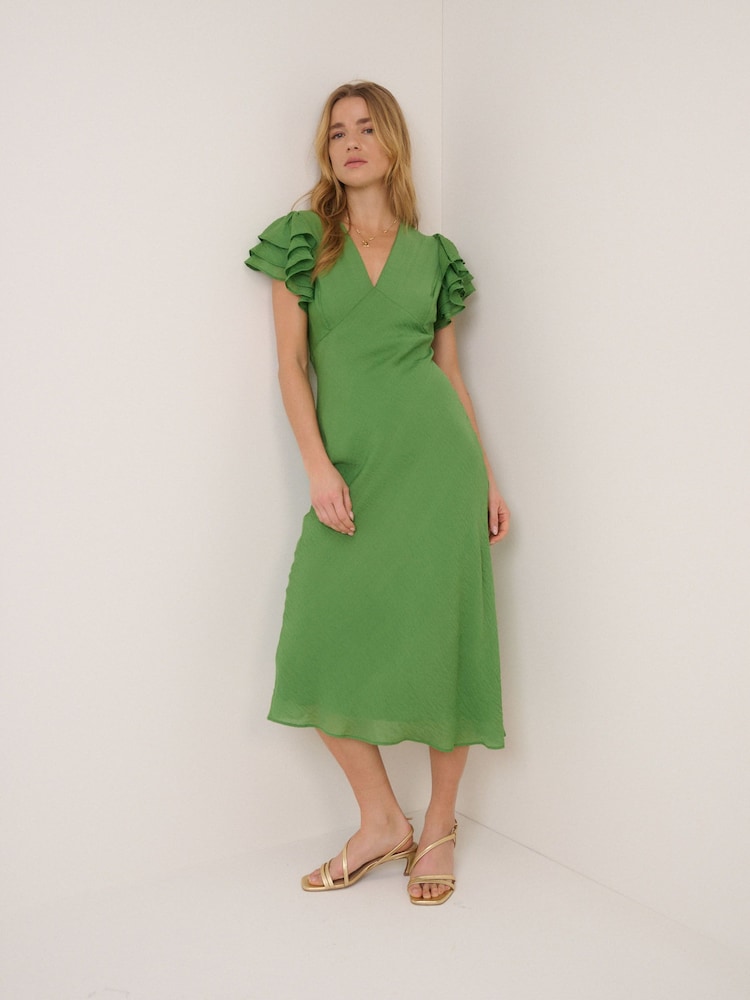 Nobodys Child Green Layla Midi Dress - Image 1 of 5