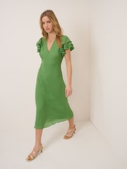 Nobodys Child Green Layla Midi Dress - Image 2 of 5