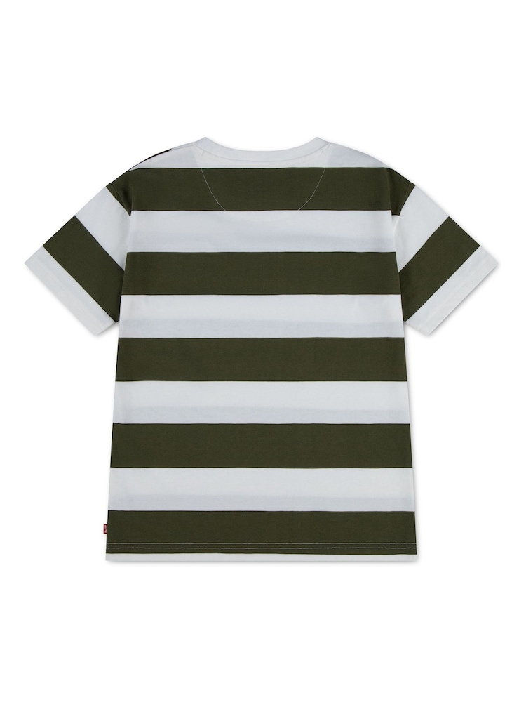 Levi's Green Big Stripe Short Sleeve T-Shirt - Image 2 of 3 Levi's Green Big Stripe Short Sleeve T-Shirt - Image 2 of 3
