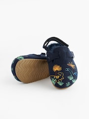 Navy Dinosaur Faux Fur Lined Clog Slippers - Image 4 of 5