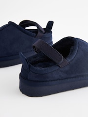 Navy Blue Cosy Slipper Mules - Image 3 of 5