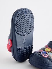 Navy Blue Marvel Faux Fur Lined Slipper Clogs - Image 4 of 5