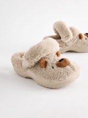 Neutral Bear Lined Clog Slippers - Image 3 of 5