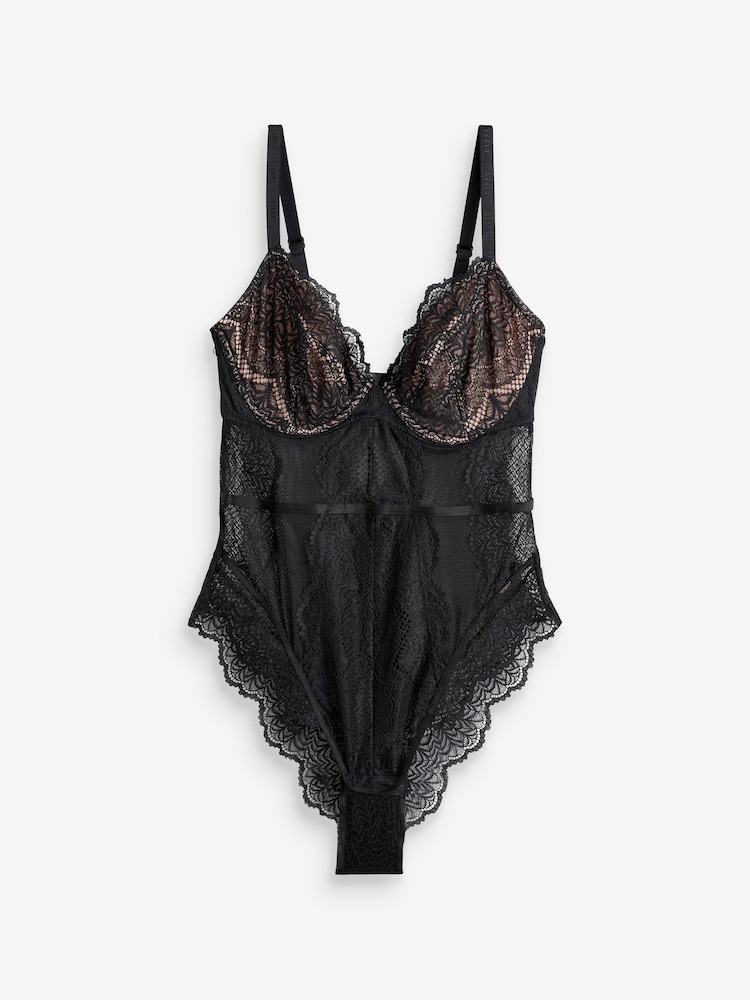 Lipsy Black Glamour Lace Body - Image 4 of 4