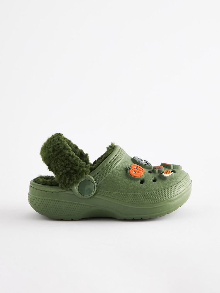 Green Lined Clog Slippers - Image 2 of 5 Green Lined Clog Slippers - Image 2 of 5