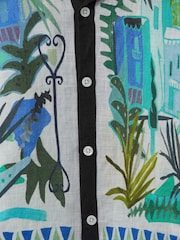 Reiss Blue Multi Belize 3-9 yrs Printed Cuban Collar Shirt - Image 4 of 4