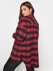 Yours Curve Red Brushed Oversized Boyfriend Shirt - Image 2 of 4