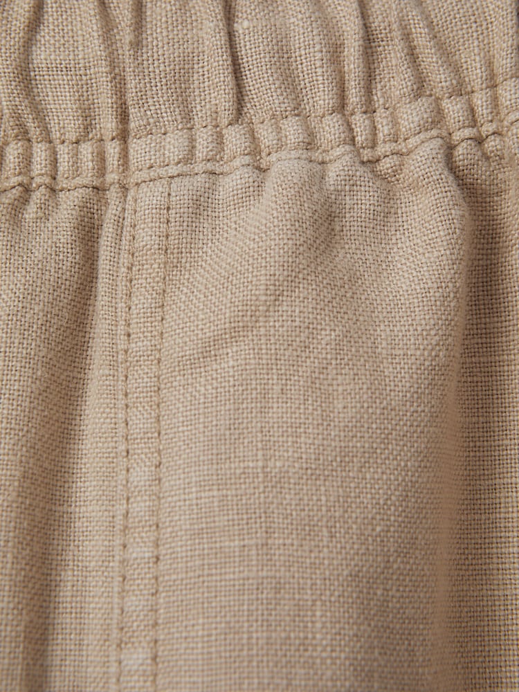 Reiss Sand Romie Drawstring Linen Trousers - Image 6 of 6