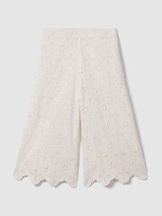 Reiss Ivory Nella 4-9 yrs Cotton Broderie Lace Trousers - Image 2 of 4