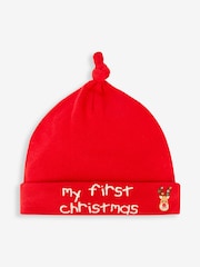 JoJo Maman Bébé Red My First Christmas Baby Hat - Image 1 of 3