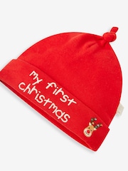 JoJo Maman Bébé Red My First Christmas Baby Hat - Image 2 of 3
