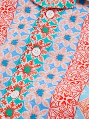 Reiss Orange Multi Pantain 9-13 yrs Linen Printed Cuban Collar Shirt - Image 4 of 4