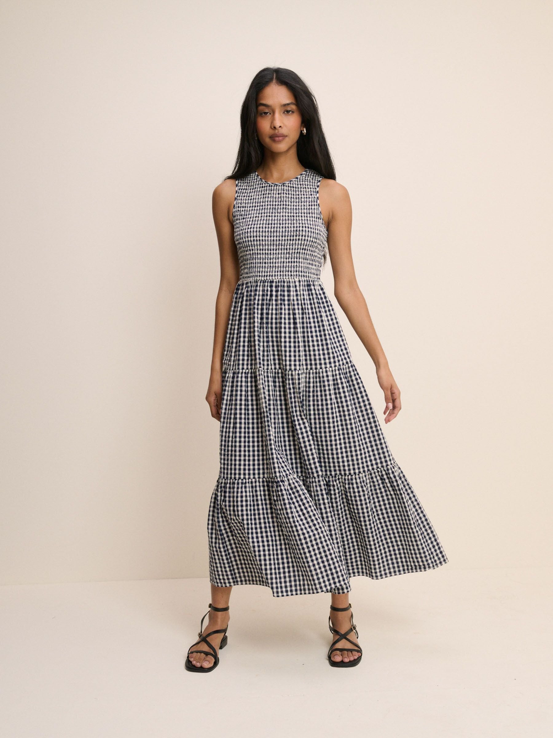 Buy Nobodys Child Navy Gingham Charlie Sleeveless Tiered Skirt