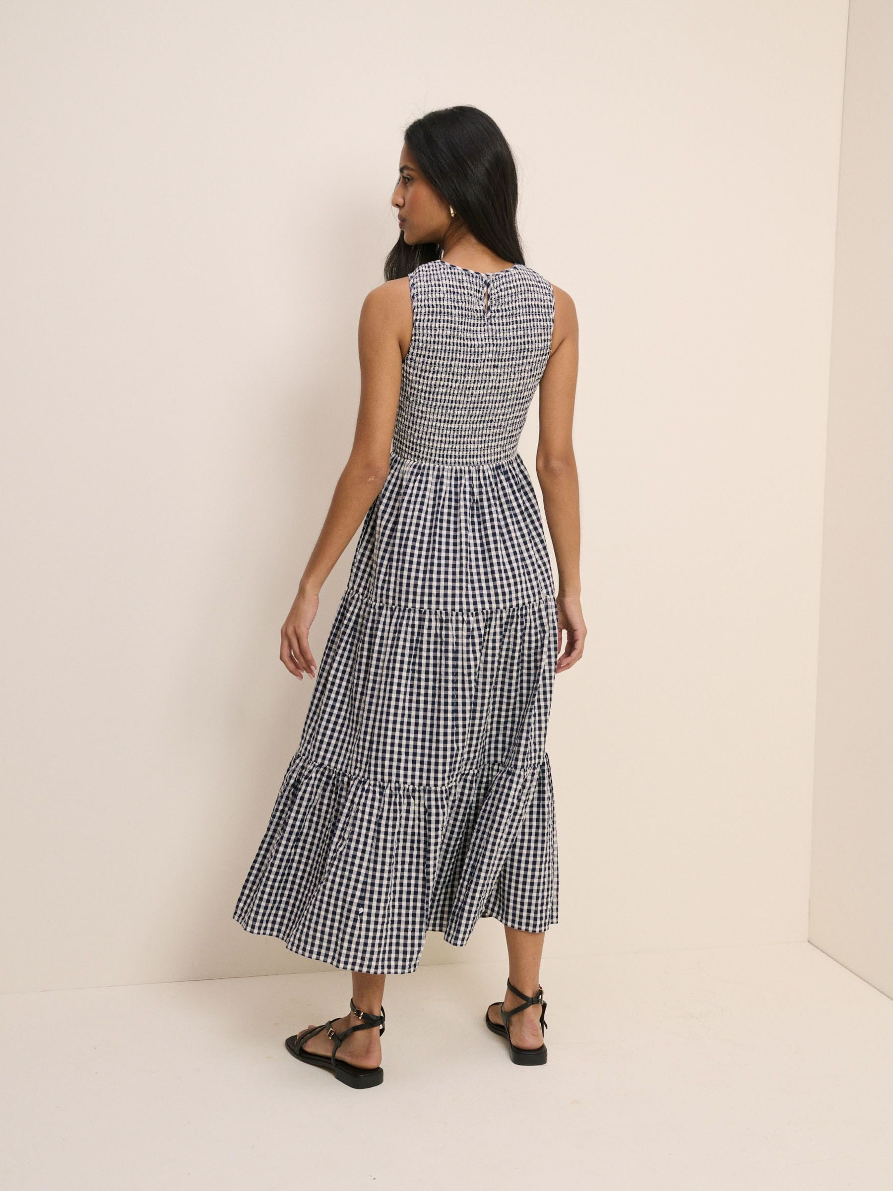 Buy Nobodys Child Navy Gingham Charlie Sleeveless Tiered Skirt