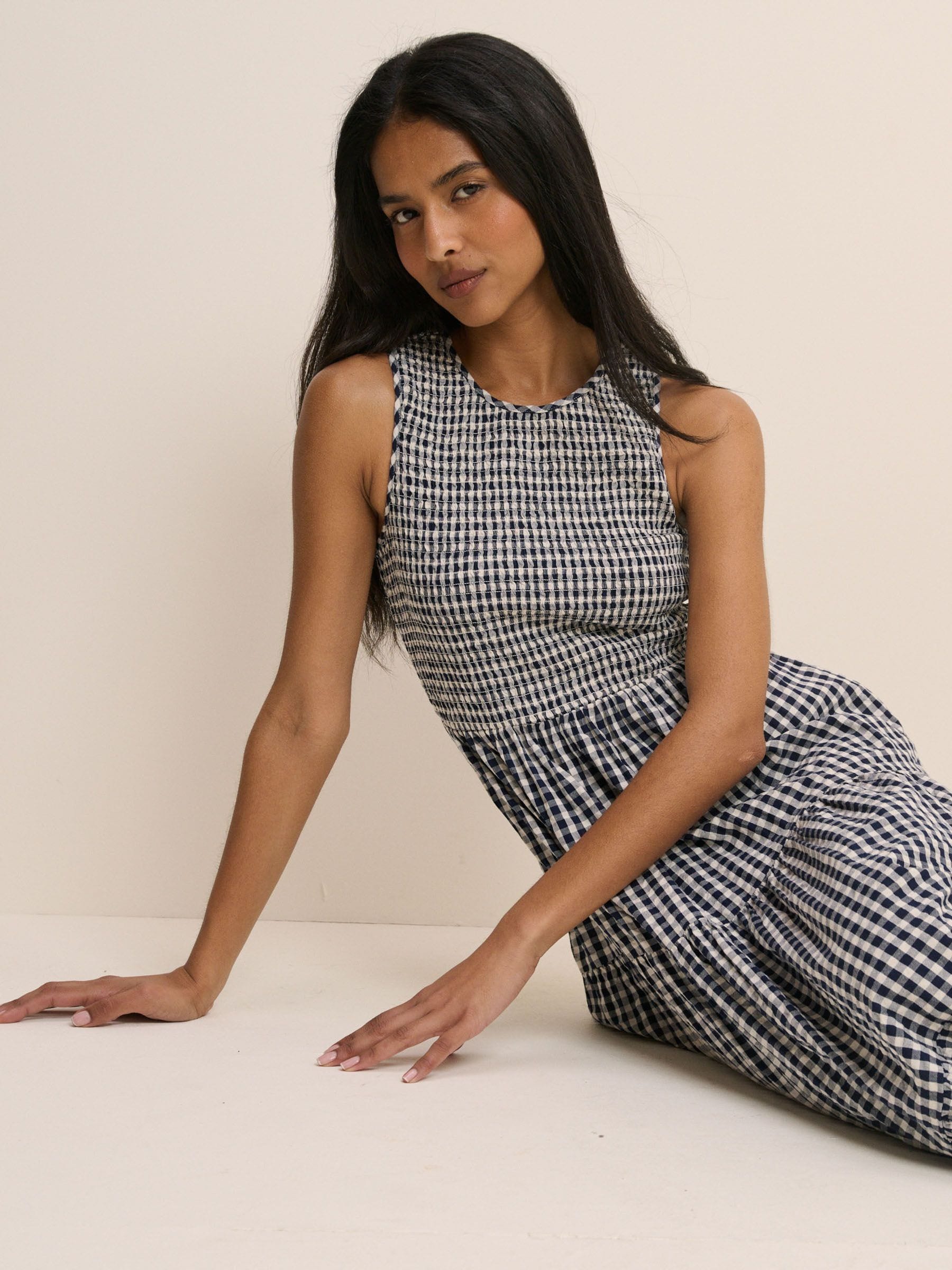 Buy Nobodys Child Navy Gingham Charlie Sleeveless Tiered Skirt